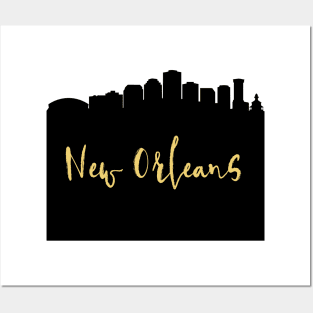 NEW ORLEANS LOUISIANA DESIGNER SILHOUETTE SKYLINE ART Posters and Art